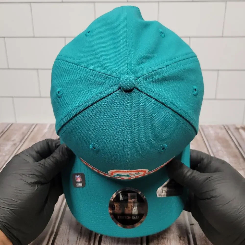 New Era 9SEVENTY Miami Dolphins Aqua Stretch Snap Adjustable NFL Hat OSFM